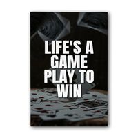 Life's A Game Play To Win Motivational Canvas Wall Art.