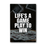 Life's A Game Play To Win Motivational Canvas Wall Art.