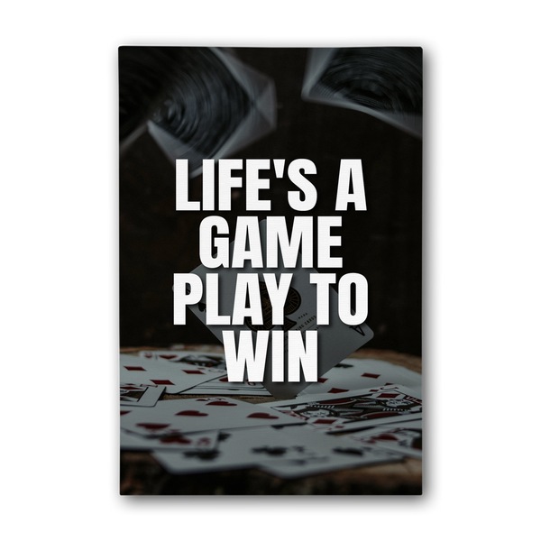 Life's A Game Play To Win Motivational Canvas Wall Art.